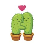 cactus hug illustration